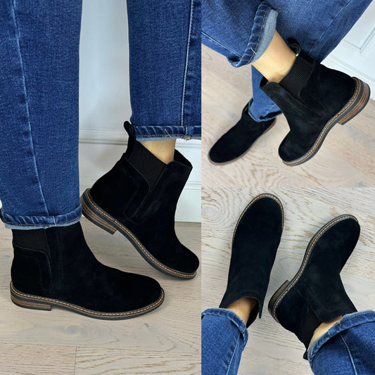 Skórzane sztyblety GIVY / CZARNE