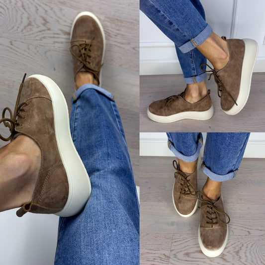 Skórzane buty ALVA / JASNOBRĄZOWE