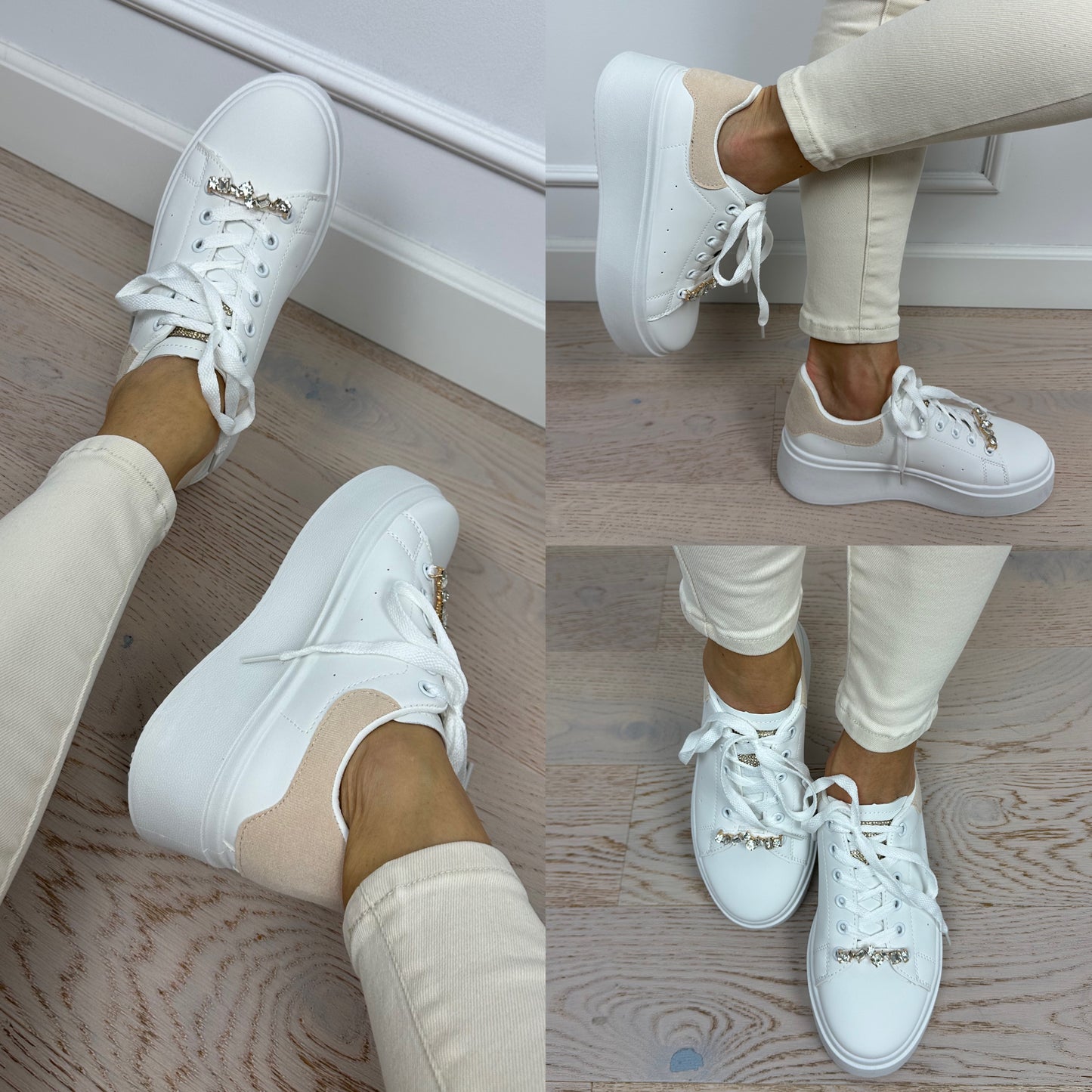 Trampki CASSIE / WHITE-BEIGE