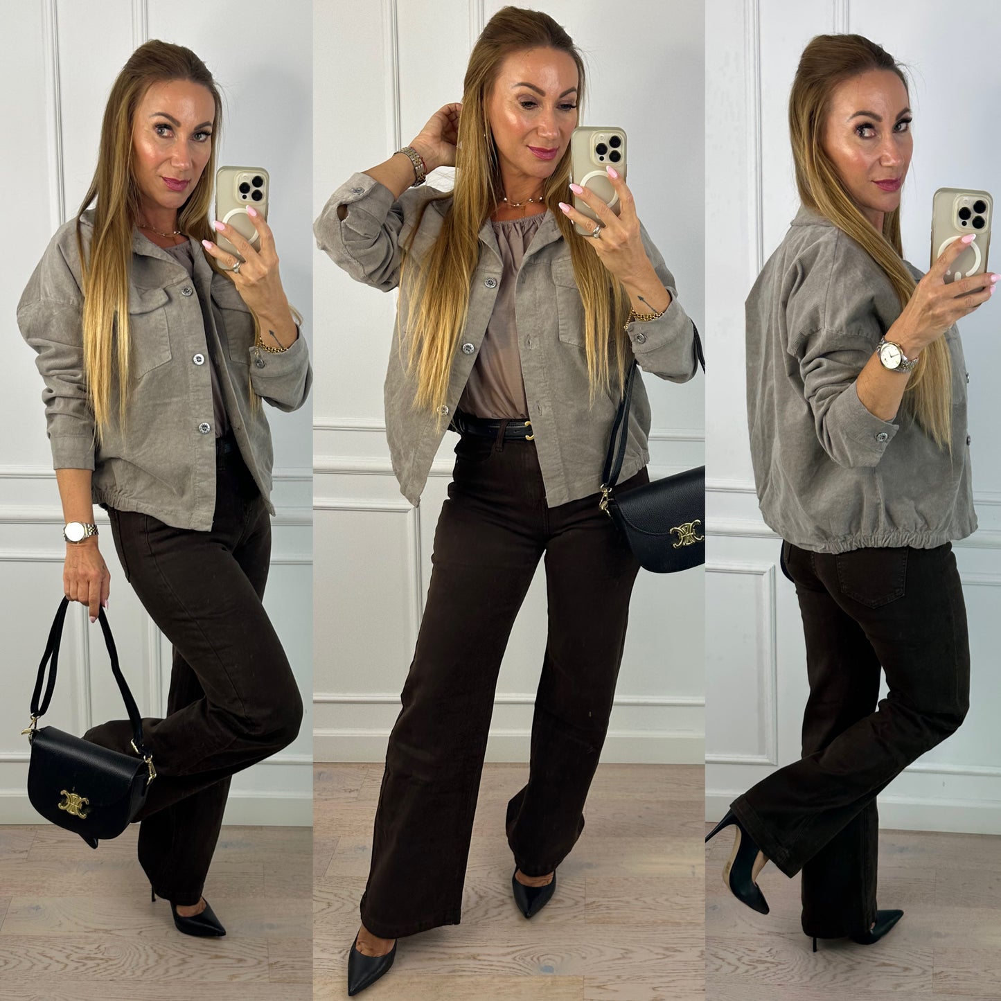 Kurtka sztruksowa KRISTIN / TAUPE