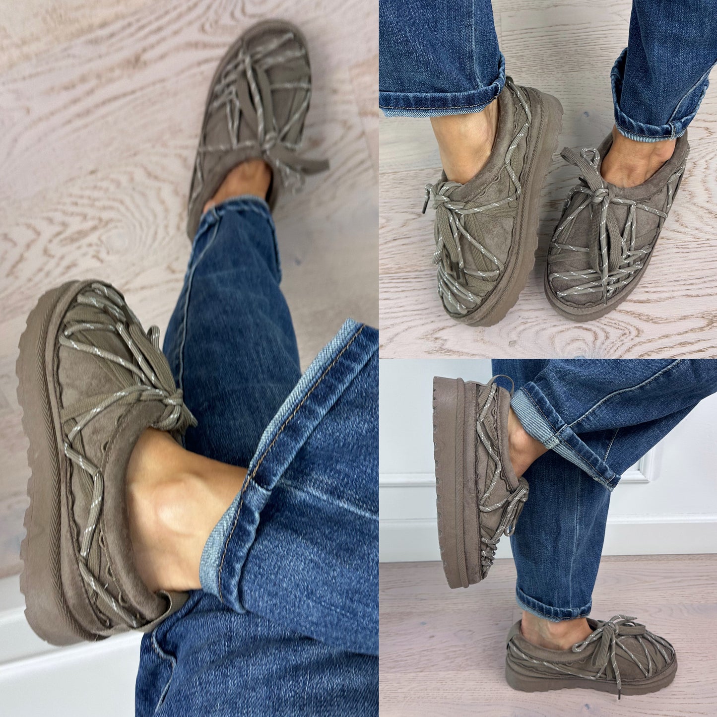 Ocieplane kapcie TAGGI / KHAKI