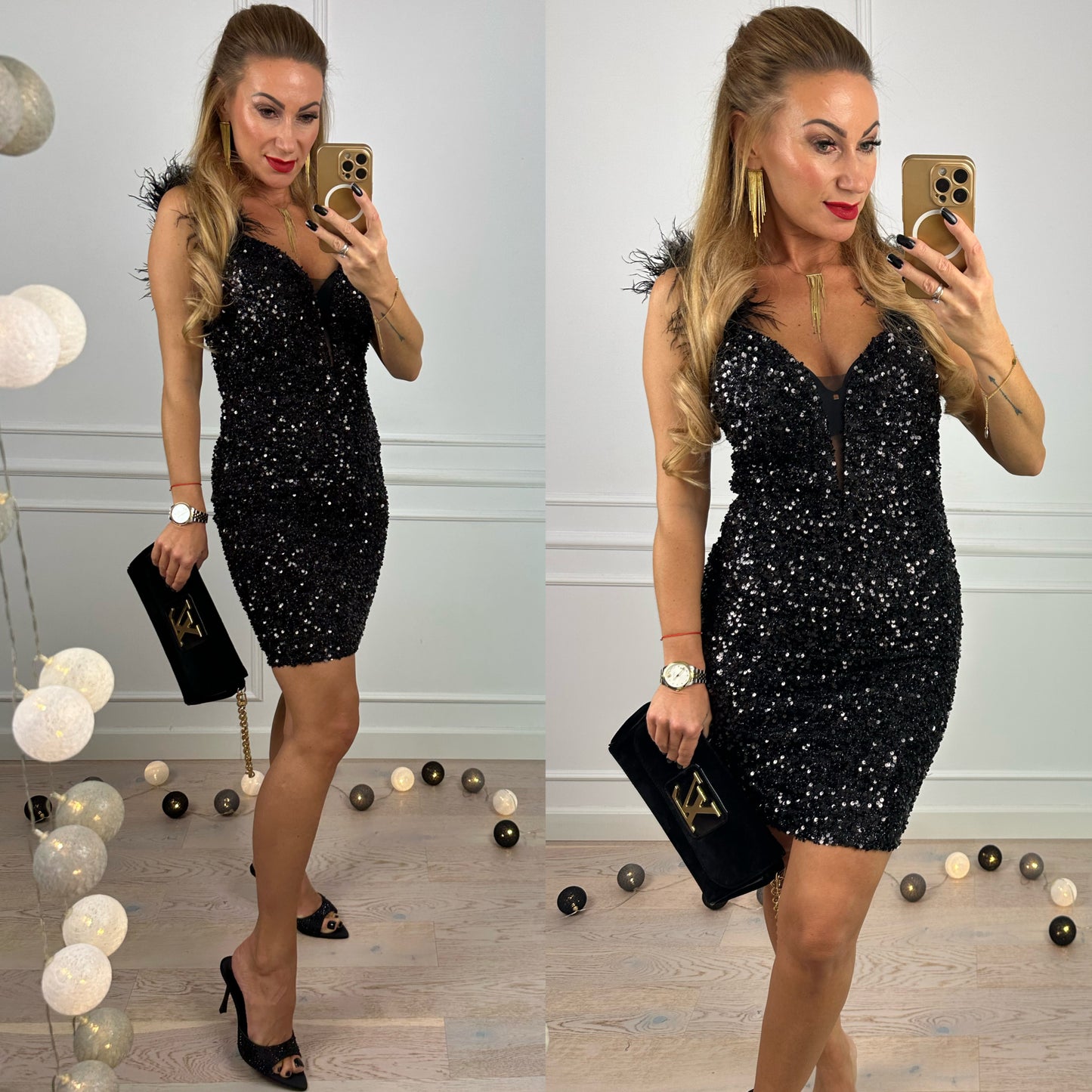 Sukienka SAMANTHA SEQUINS / BLACK