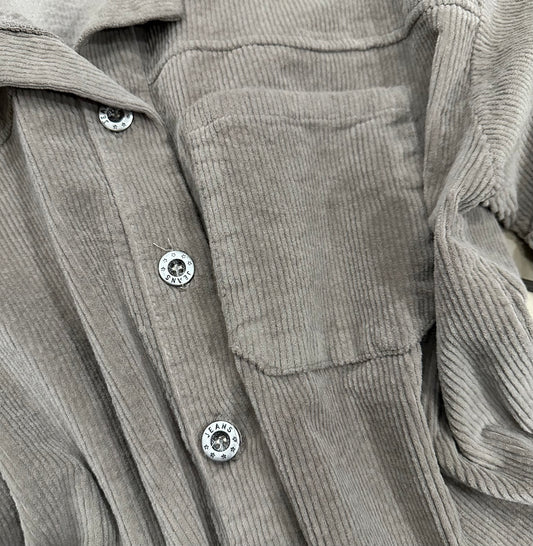 Kurtka sztruksowa o kroju koszuli FURIA / TAUPE