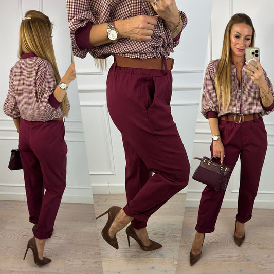 Spodnie chinos HOBO / BORDOWE