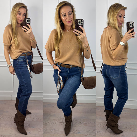 Bawełniany sweter MANIR / CAMEL