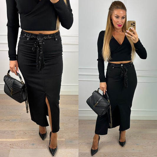 Spódnica z bawełny COSY / BLACK