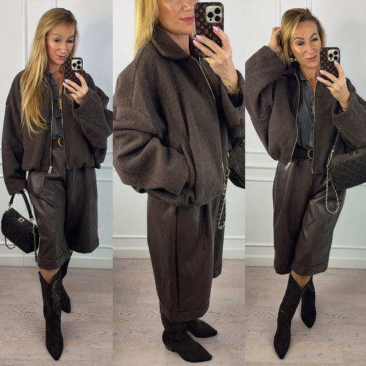Kurtka w stylu bomber WILMA / CZEKOLADOWA