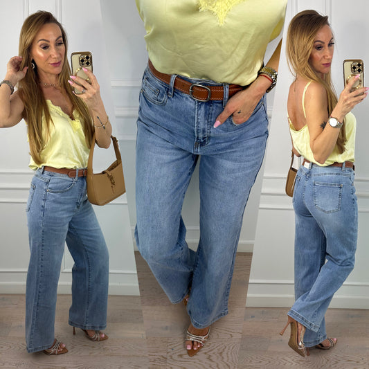 Spodnie jeansowe WIDE LEG SLANDY / NIEBIESKIE