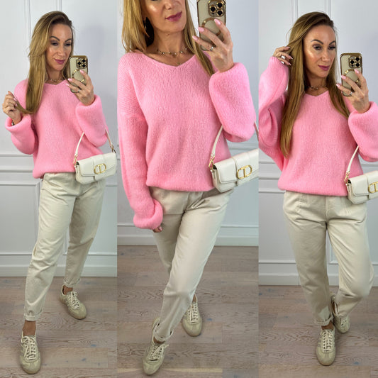 Sweter z alpaką STORMY / RÓŻOWY
