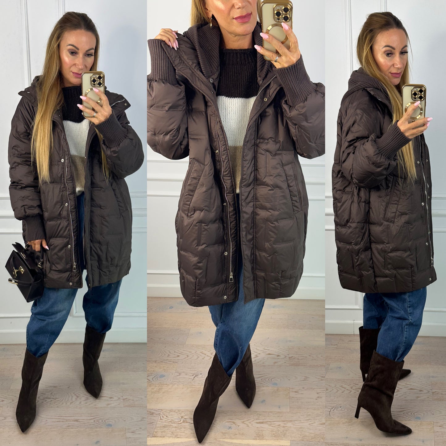 Puchowa kurtka ZANITA / CZEKOLADOWA