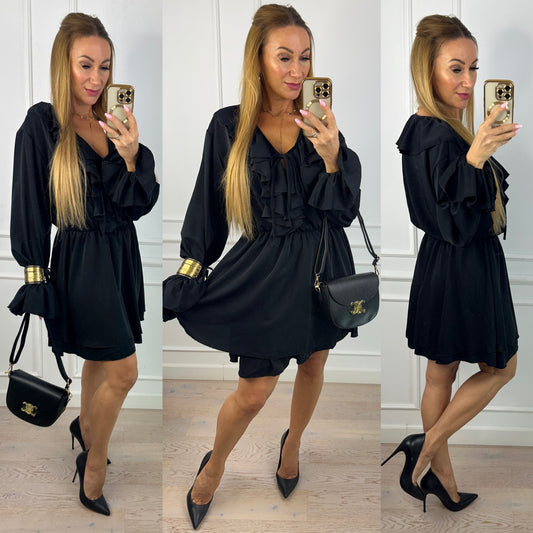 Sukienka z biżuterią LINDINA / CZARNA