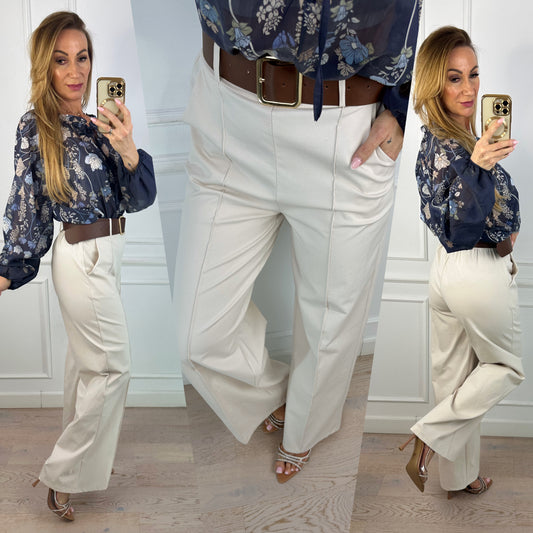 Spodnie WIDE LEG SHARON / BEŻOWE