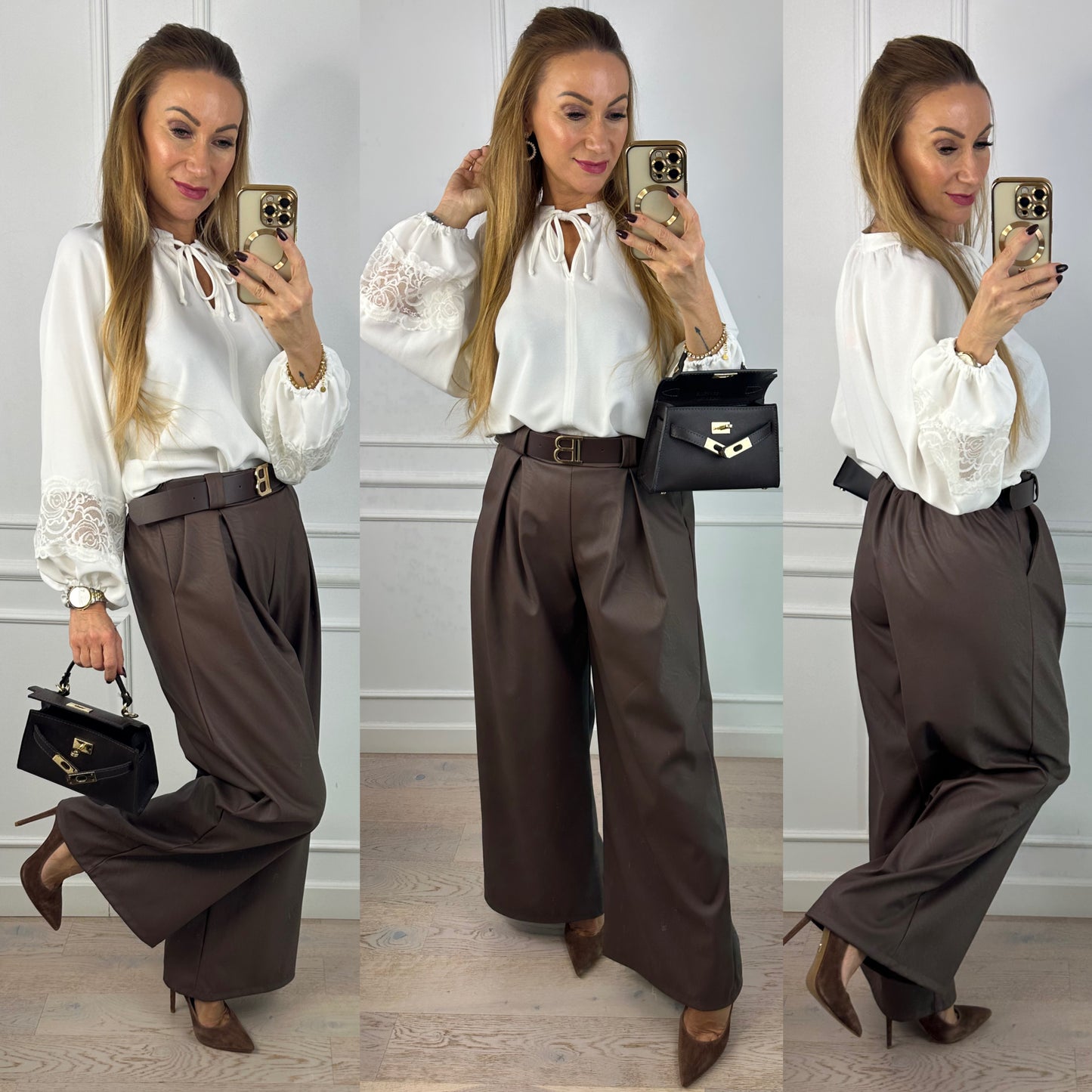 Bluzka z wiskozą LEJLA / ŚMIETANKOWA