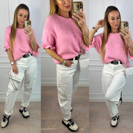 Sweter z wiskozą DEFINE / RÓŻOWY