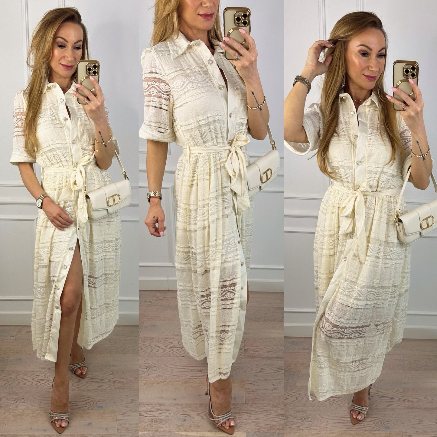 Sukienka MADELIENE / KREMOWA