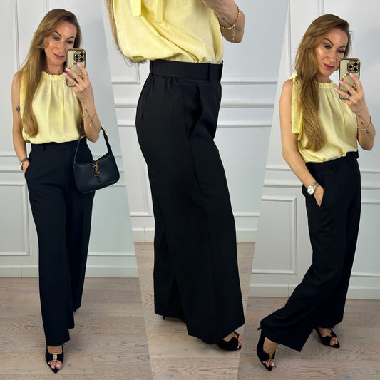 Spodnie WIDE LEG LEVIN / CZARNE