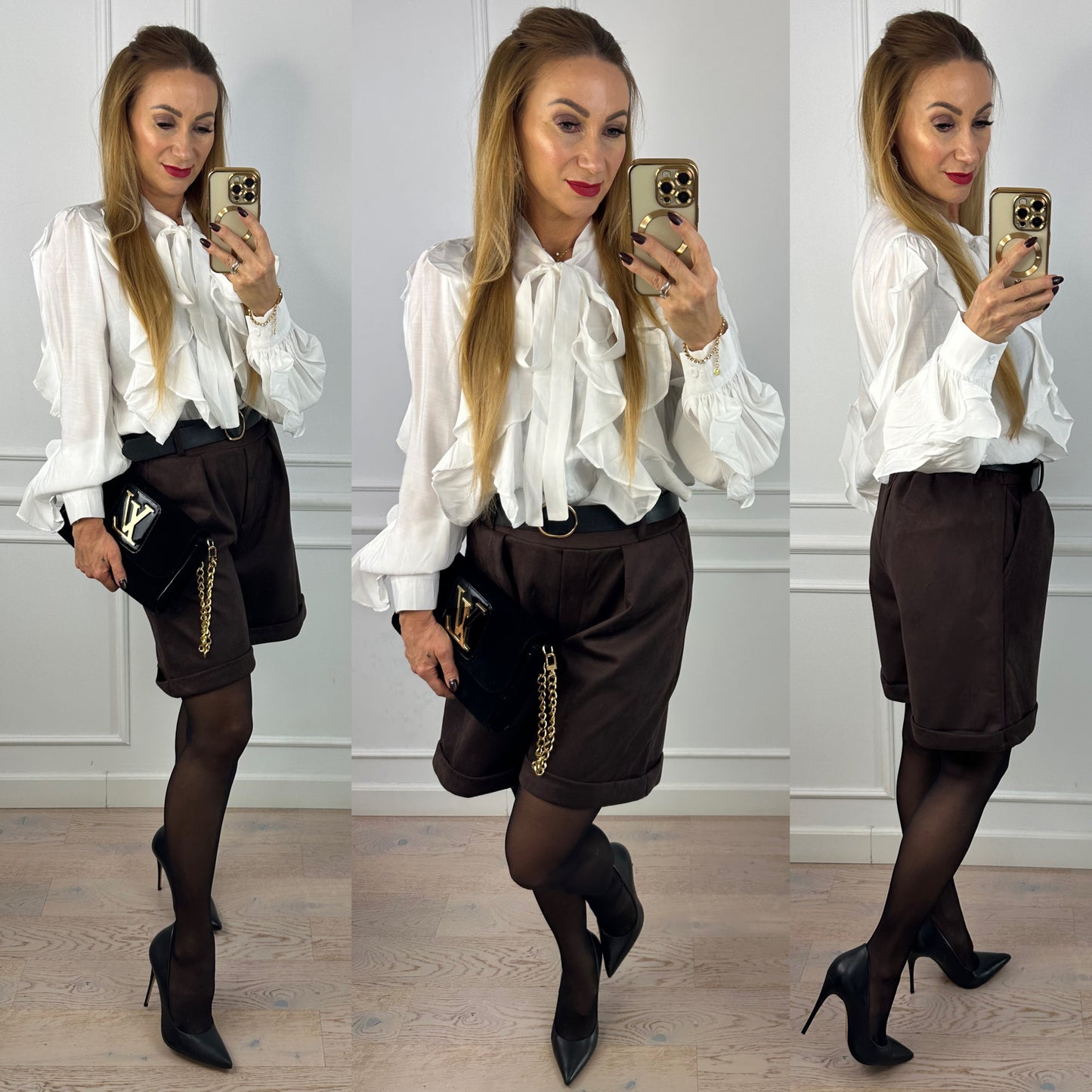 Bluzka z falbanami KESLINA / BIAŁA