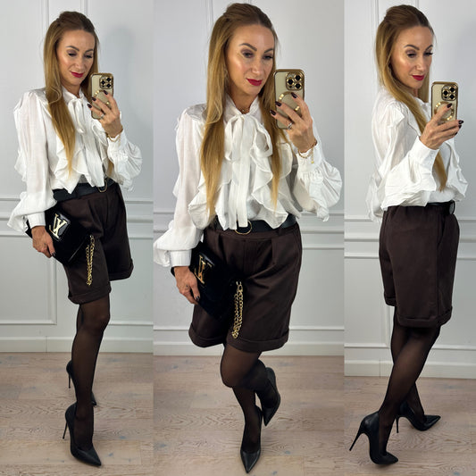 Bluzka z falbanami KESLINA / BIAŁA