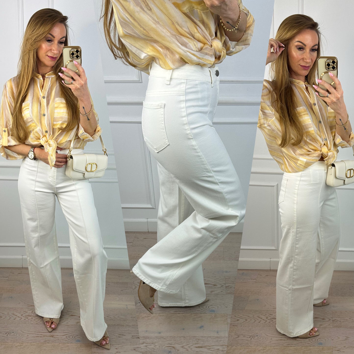 Spodnie jeansowe WIDE LEG COMO / ŚMIETANKOWE