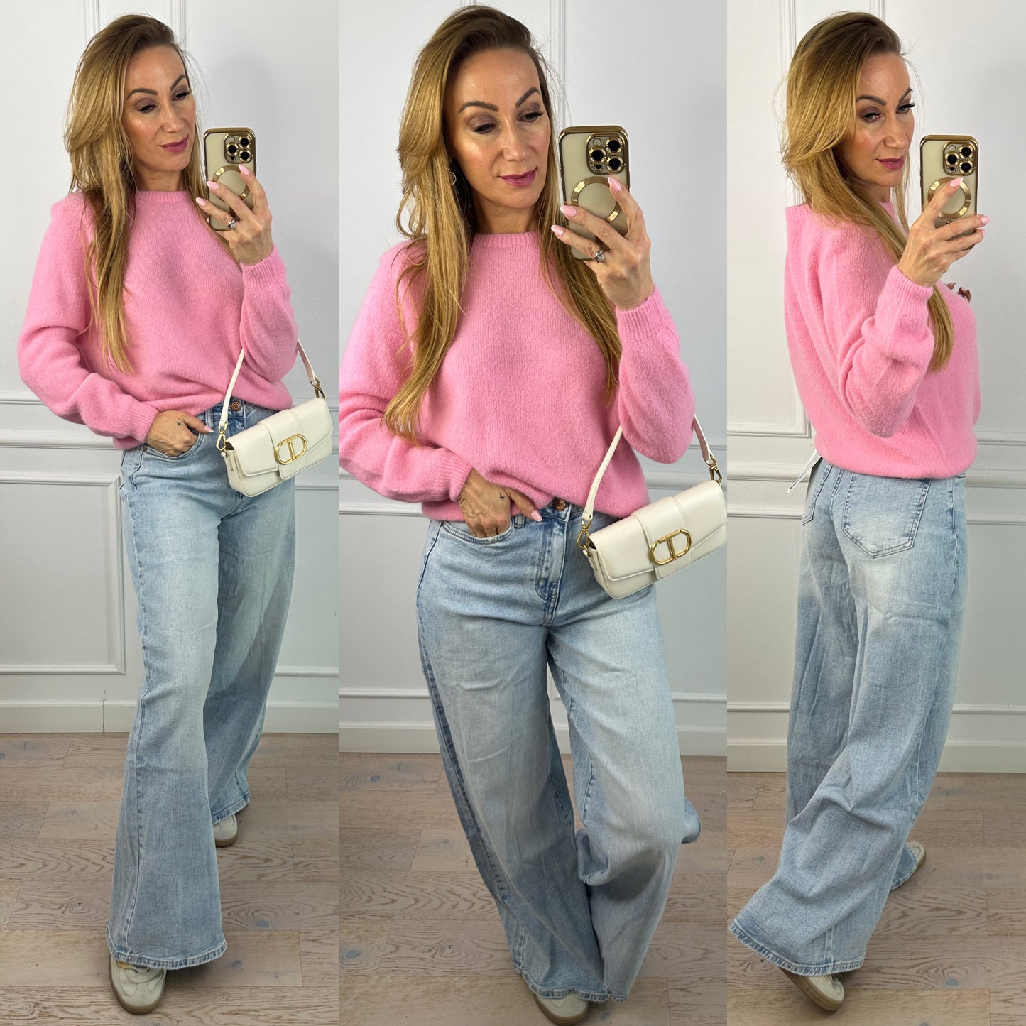 Sweter z alpaką MIDDY / RÓŻOWY