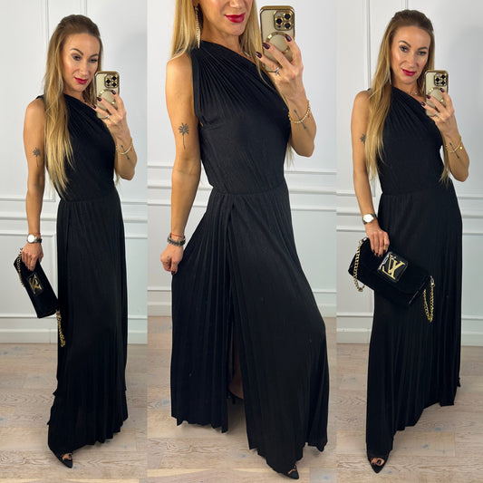 Błyszcząca sukienka CAMELIA / CZARNA