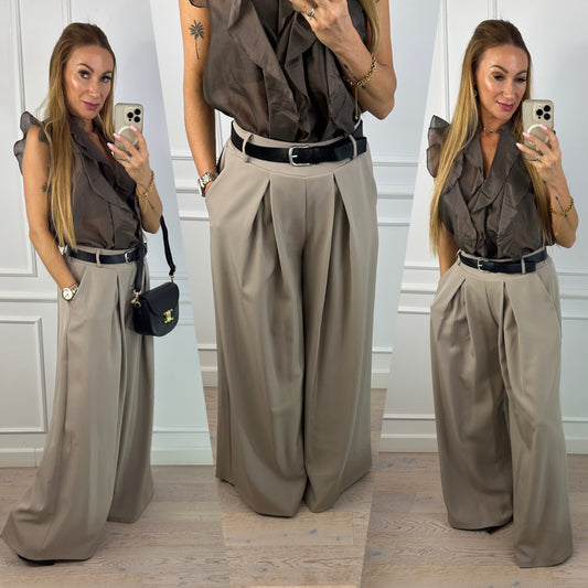 Spodnie WIDE LEG FALKE / TAUPE