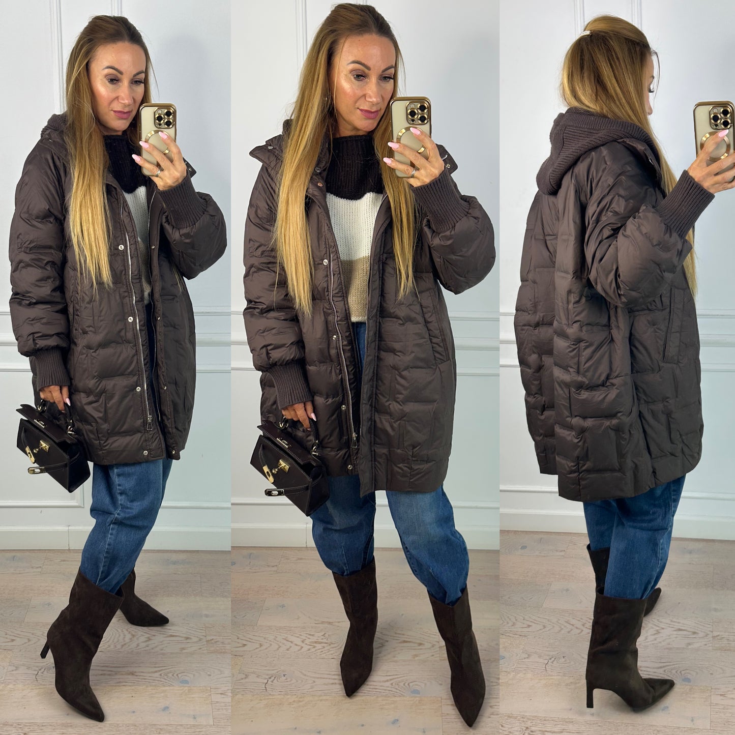 Puchowa kurtka ZANITA / CZEKOLADOWA