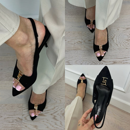 Buty na lekkim obcasie BECCA / CZARNE