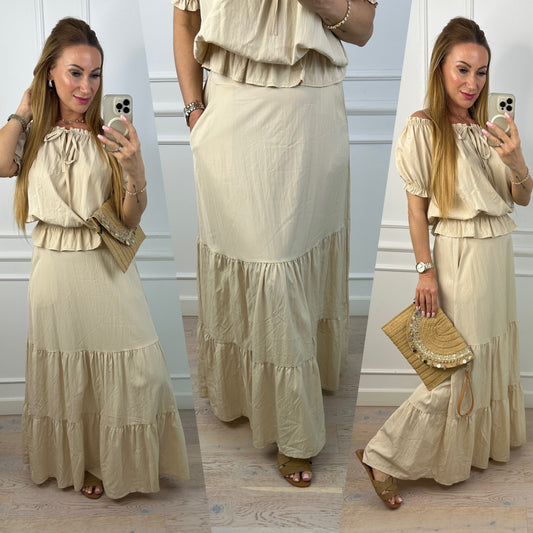 Spódnica z wiskozą MARINA / BEŻOWA