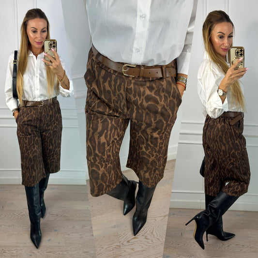 Bermudy ze sztucznego zamszu LUKAS / BRĄZOWO-CZEKOLADOWE