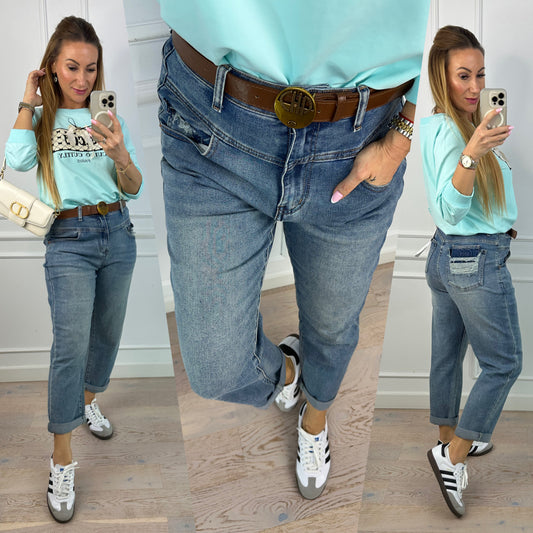 Spodnie BOYFRIEND MILOS / BRUDNY NIEBIESKI