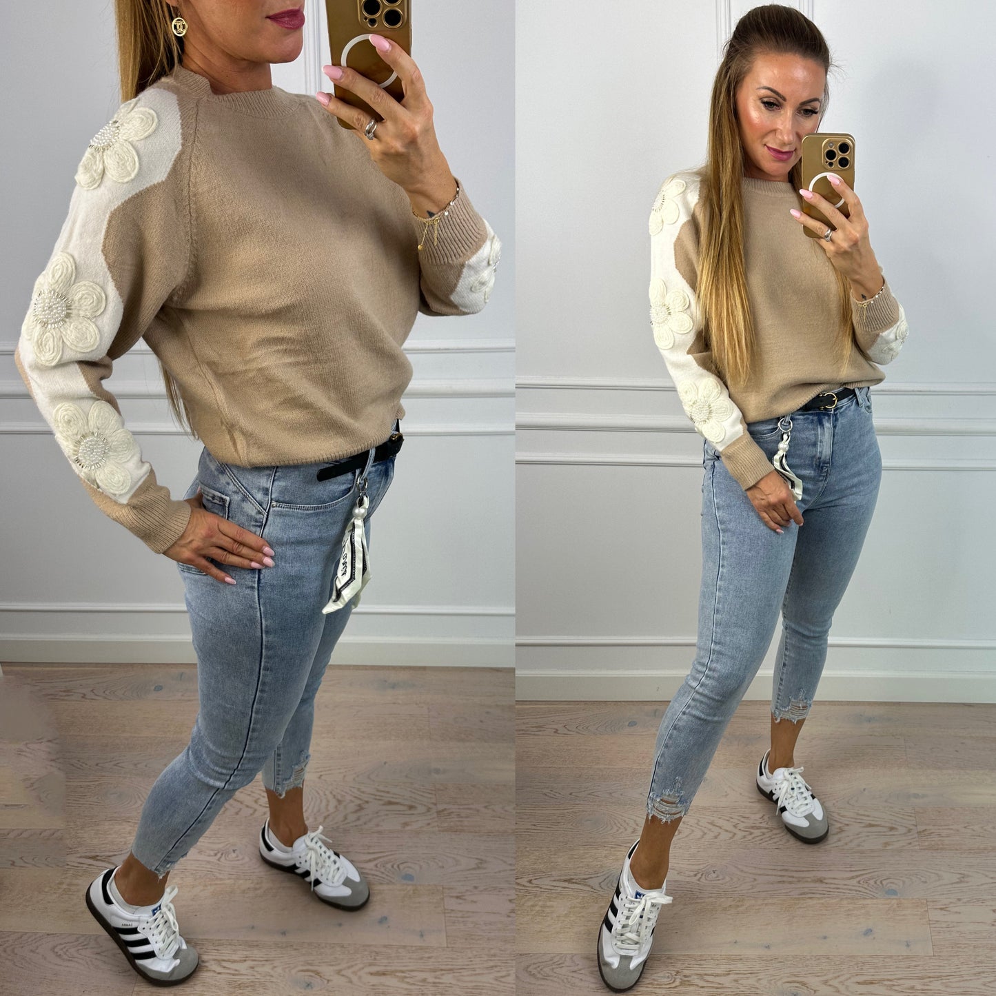 Sweter SILJA / BEIGE-CREAM