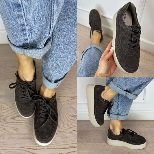 Skórzane buty BRETON / CZEKOLADOWE