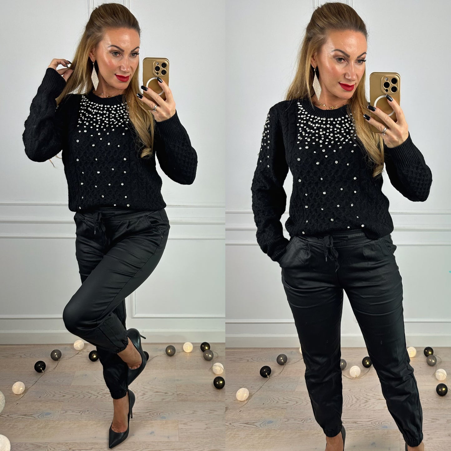 Sweter CHRISTINE ZIRCONE / BLACK