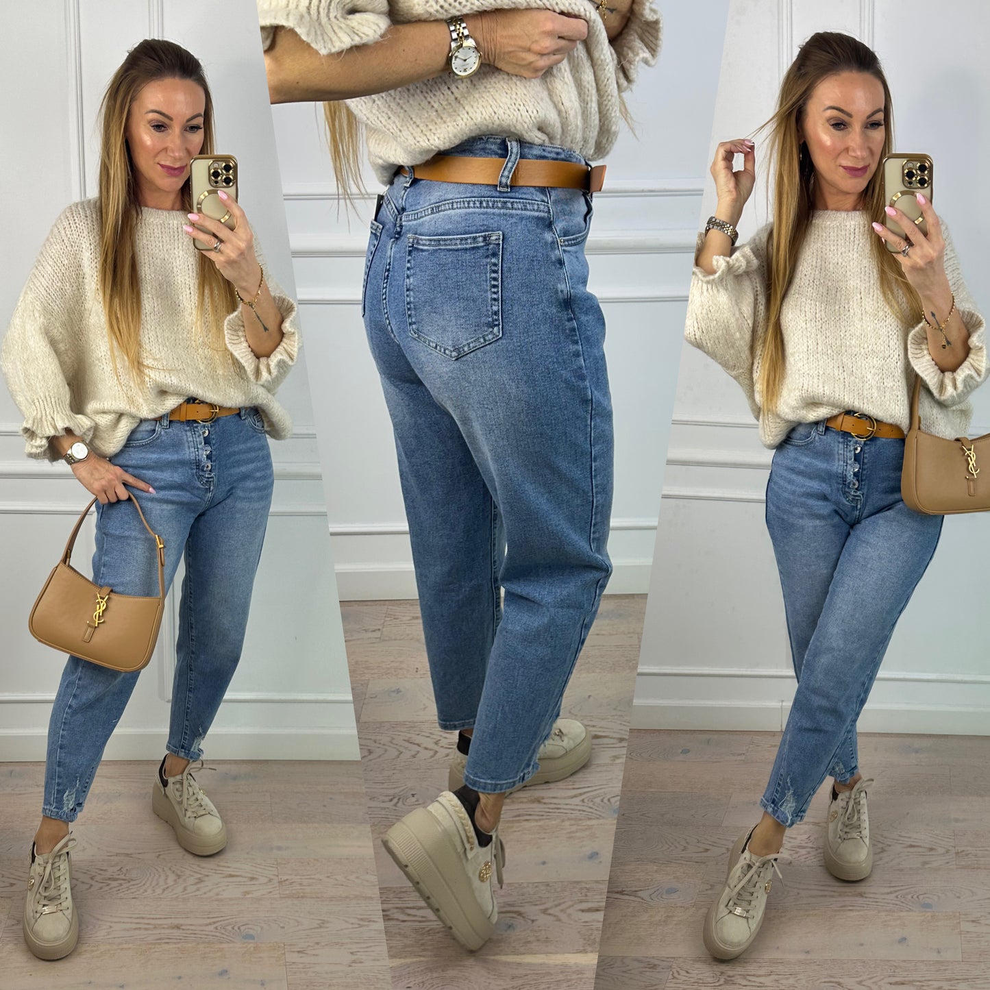Spodnie MOM FIT LOSS / NIEBIESKIE