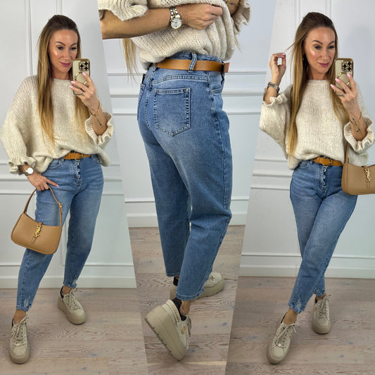 Spodnie MOM FIT LOSS / NIEBIESKIE