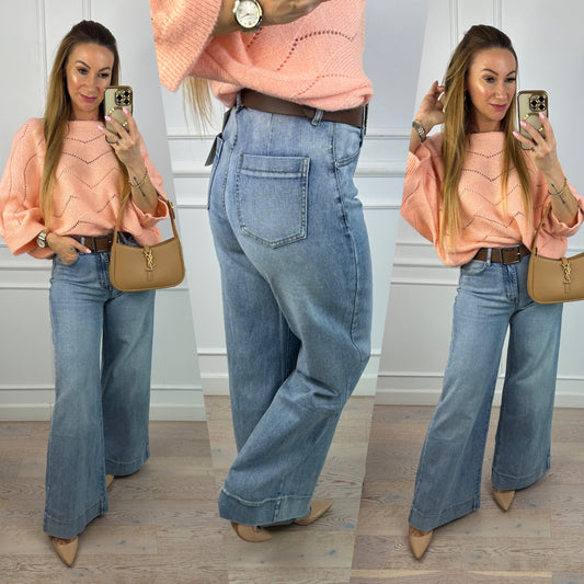 Spodnie jeansowe WIDE LEG SEANN / NIEBIESKIE