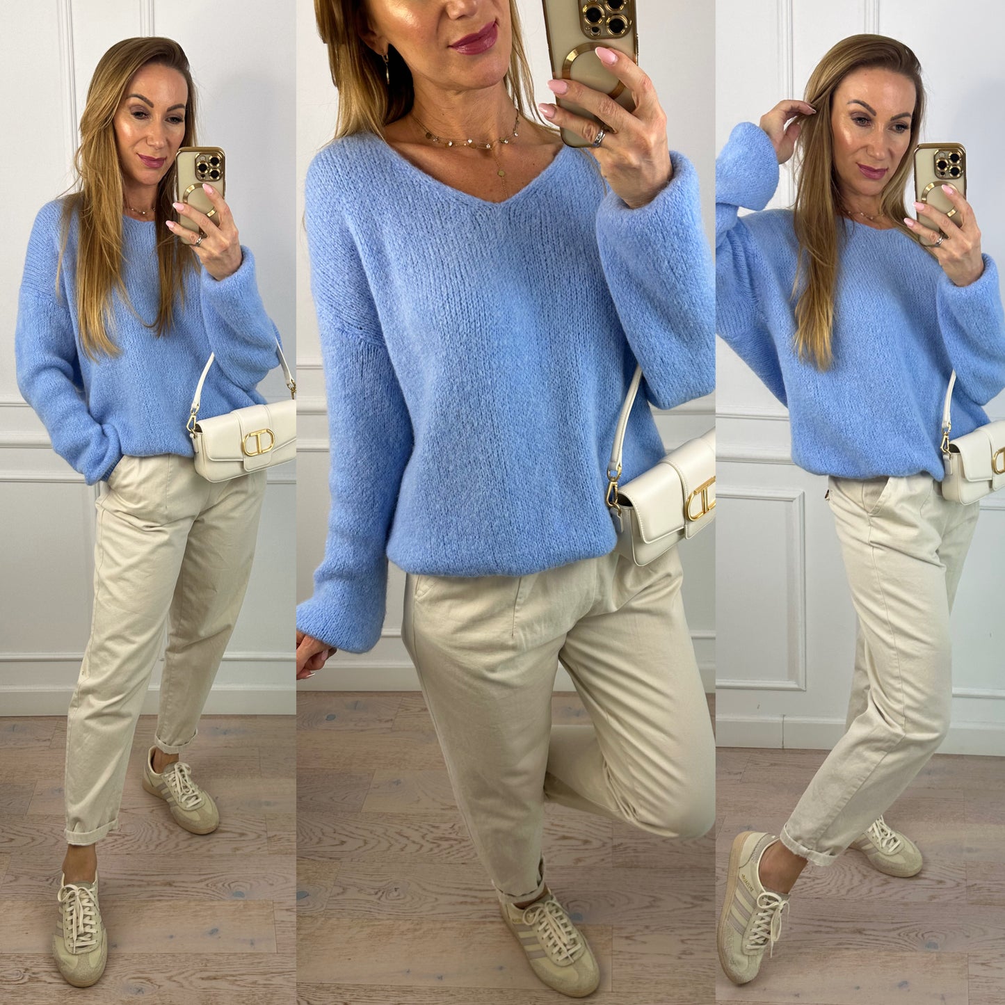 Sweter z alpaką STORMY / NIEBIESKI