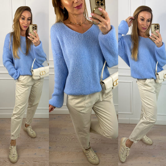 Sweter z alpaką STORMY / NIEBIESKI