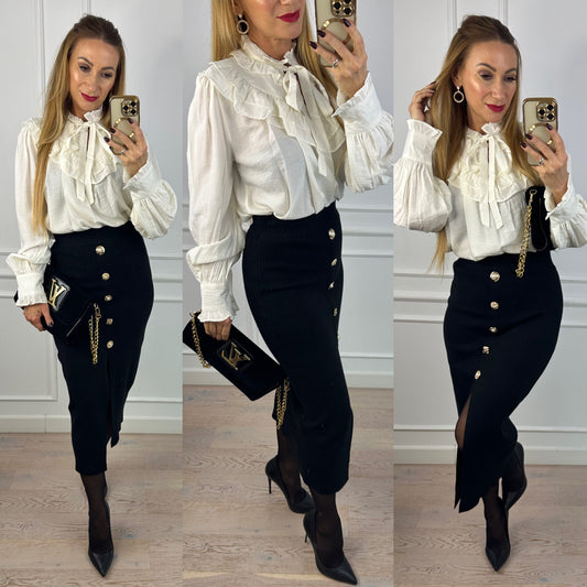 Bluzka z wiskozą OLINA / KREMOWA