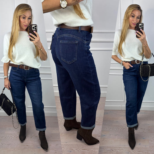 Jeansy MOM FIT AYDIN / GRANATOWE