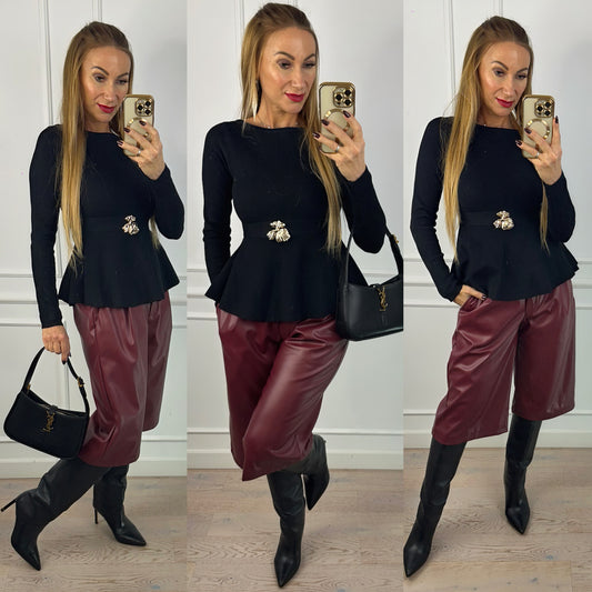 Dzianinowa bluzka IDARA / CZARNA