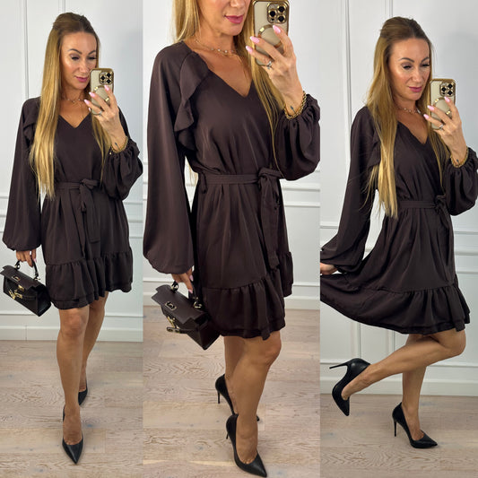 Sukienka CANELA / CZEKOLADOWA