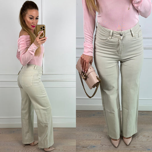 Spodnie CELESO WIDE LEG / BEŻOWE