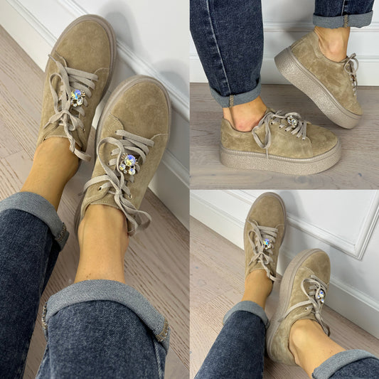 Zamszowe buty PALERMO / BEŻOWE