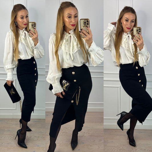 Bluzka z wiskozą OLINA / KREMOWA