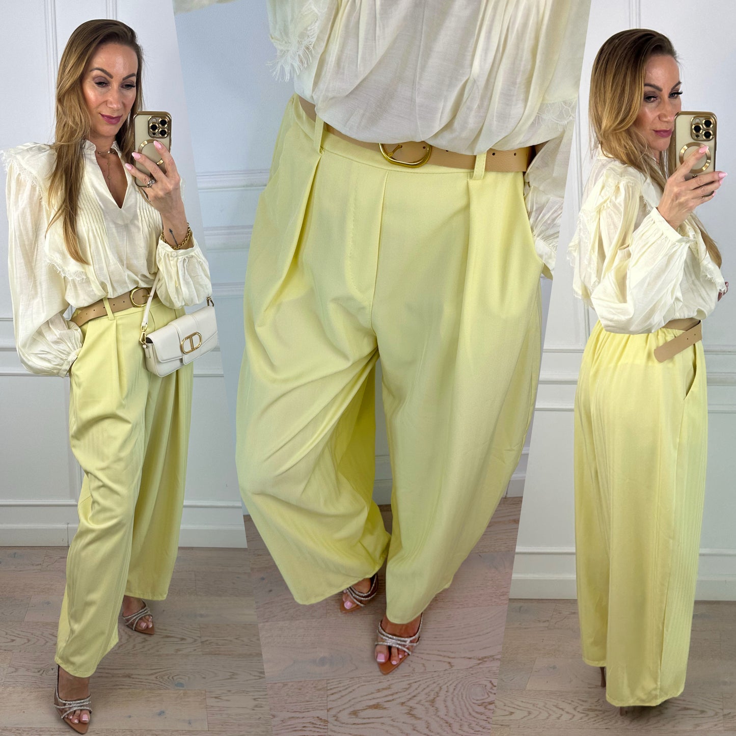 Spodnie BARREL RENZO / ŻÓŁTE