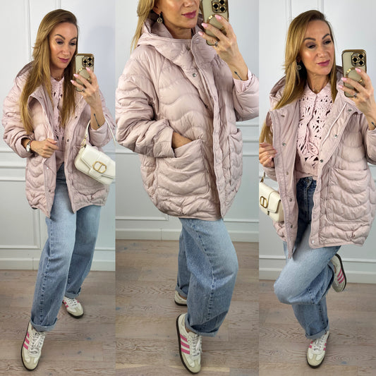 Kurtka puchowa SERENITA / PUDROWY RÓŻ