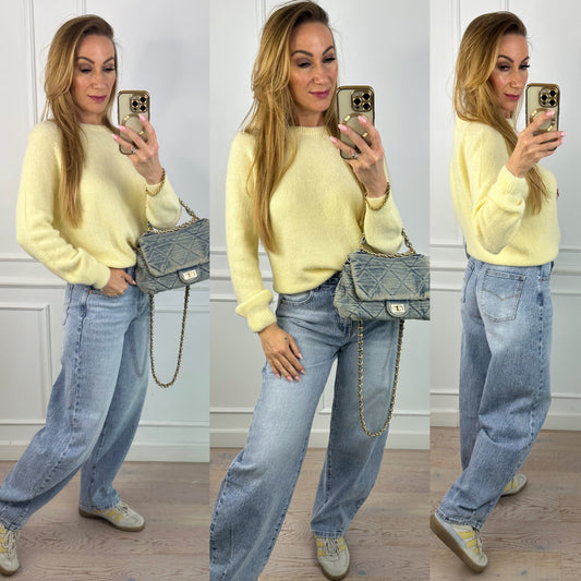 Sweter z alpaką MIDDY / ŻÓŁTY