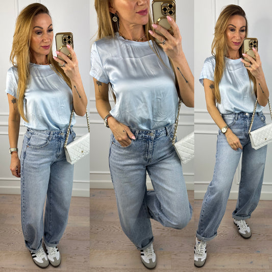 Bluzka z wiskozy TIERRA / NIEBIESKA